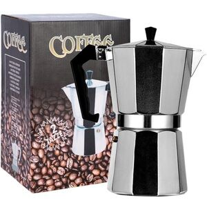 Stainless Steel Silver Moka Pot Espresso Maker - Silver